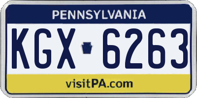 PA license plate KGX6263