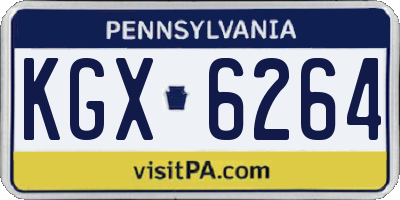 PA license plate KGX6264
