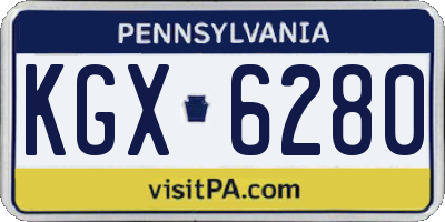 PA license plate KGX6280