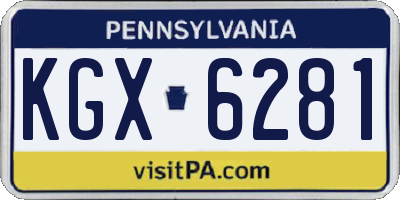 PA license plate KGX6281