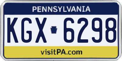PA license plate KGX6298