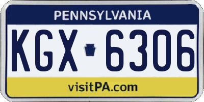 PA license plate KGX6306