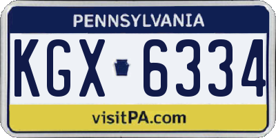 PA license plate KGX6334