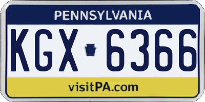 PA license plate KGX6366