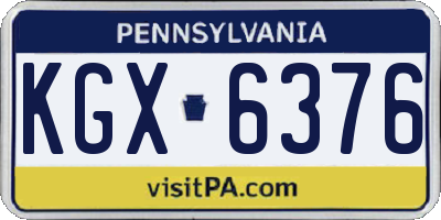 PA license plate KGX6376