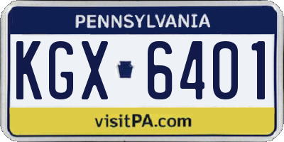 PA license plate KGX6401