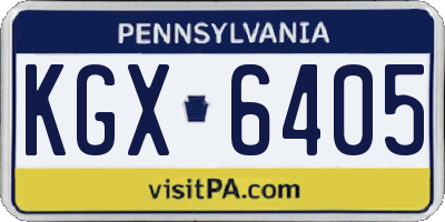 PA license plate KGX6405