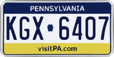 PA license plate KGX6407