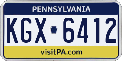 PA license plate KGX6412