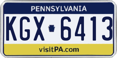 PA license plate KGX6413