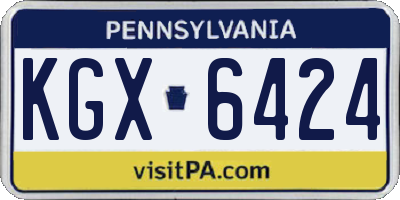 PA license plate KGX6424