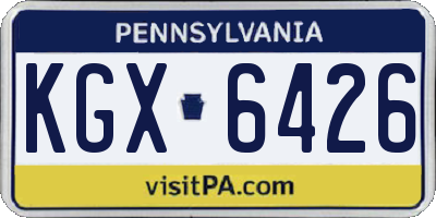 PA license plate KGX6426