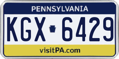 PA license plate KGX6429