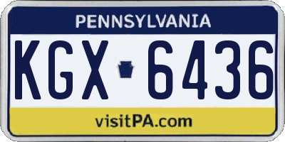PA license plate KGX6436