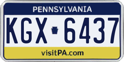 PA license plate KGX6437