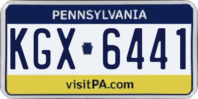 PA license plate KGX6441