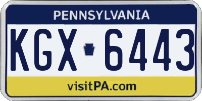 PA license plate KGX6443