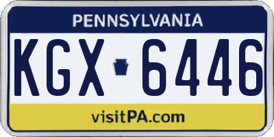 PA license plate KGX6446