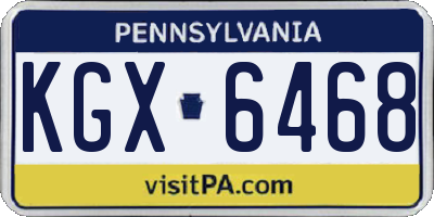 PA license plate KGX6468