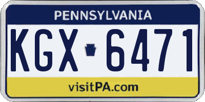 PA license plate KGX6471