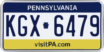PA license plate KGX6479
