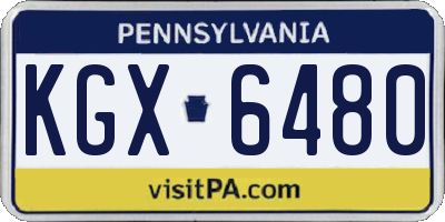 PA license plate KGX6480