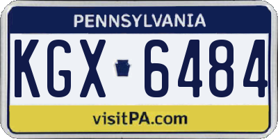 PA license plate KGX6484