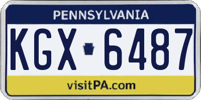 PA license plate KGX6487