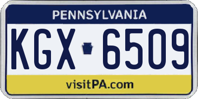 PA license plate KGX6509
