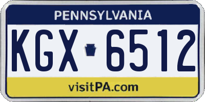 PA license plate KGX6512