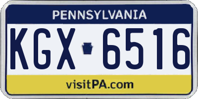 PA license plate KGX6516
