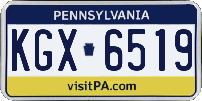 PA license plate KGX6519