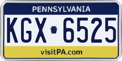 PA license plate KGX6525