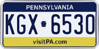 PA license plate KGX6530