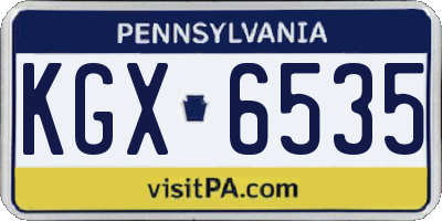 PA license plate KGX6535
