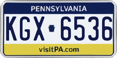 PA license plate KGX6536