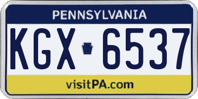 PA license plate KGX6537