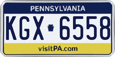 PA license plate KGX6558