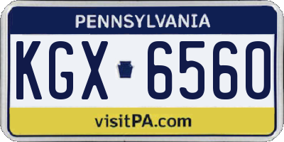PA license plate KGX6560