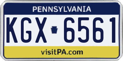 PA license plate KGX6561