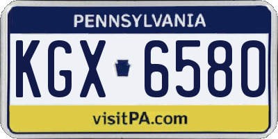 PA license plate KGX6580