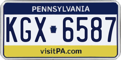 PA license plate KGX6587