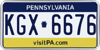 PA license plate KGX6676