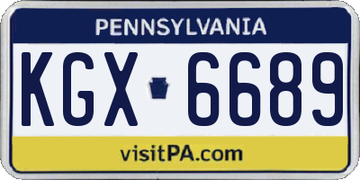 PA license plate KGX6689