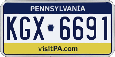 PA license plate KGX6691