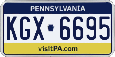 PA license plate KGX6695