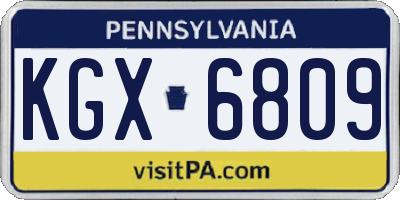 PA license plate KGX6809