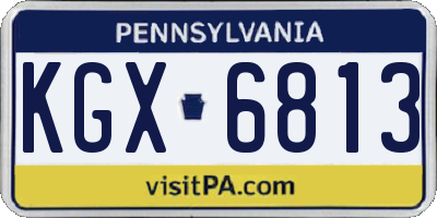 PA license plate KGX6813