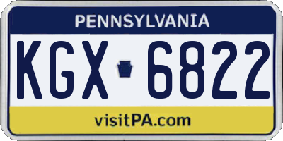 PA license plate KGX6822