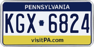 PA license plate KGX6824